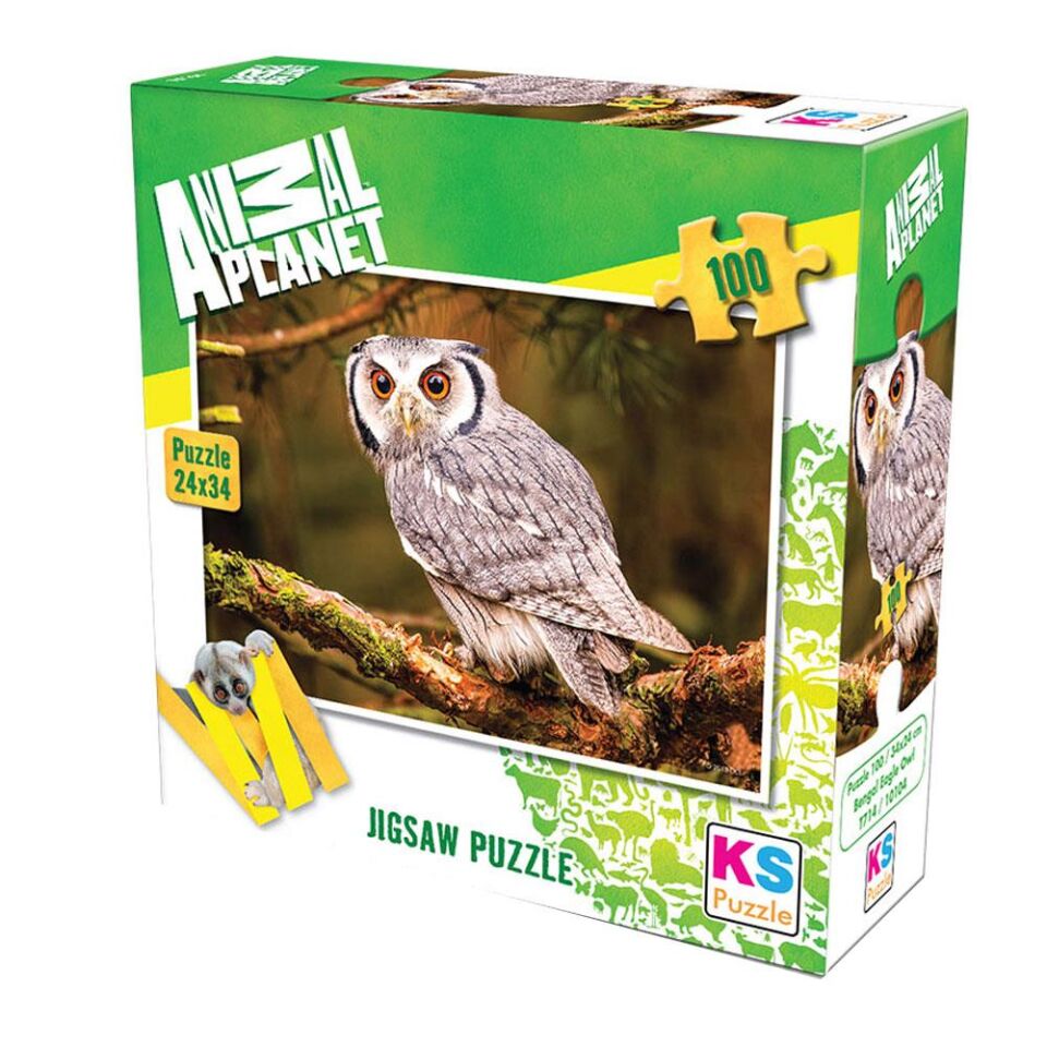 Ks Games Puzzle 100 Parça Bengal Eagle Owl Anımal Planet 10104