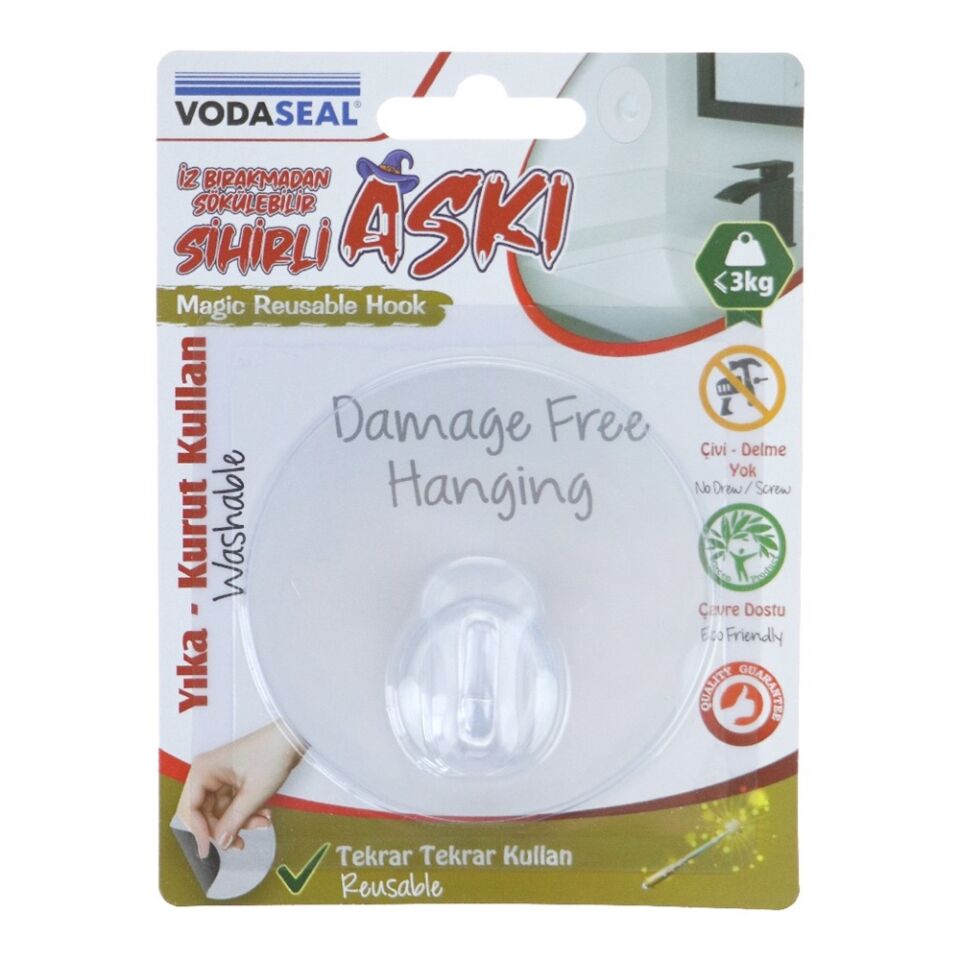 Vodaseal 3d001t Sihirli Askı Yuvarlak Şeffaf
