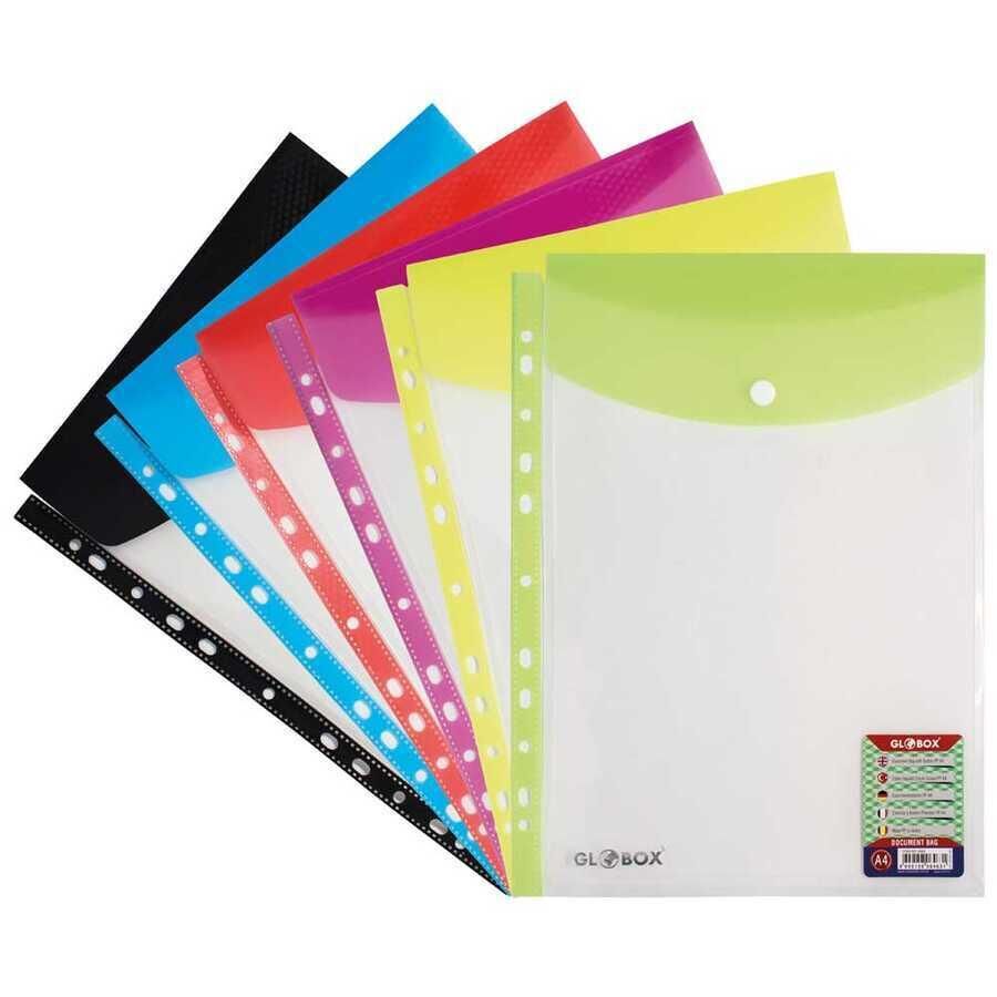 Globox Üsten Çıtçıtlı Dosya Karışık Renk 6463