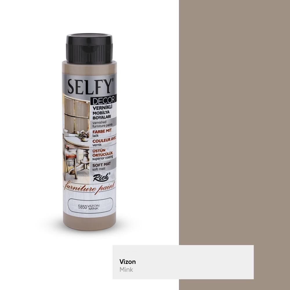Rich Selfy Decor Mobilya Boyası Vernikli 500 Cc ( 5850 ) Vizon Slf-500-09583