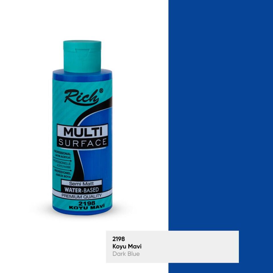 Rich Multi Surface Akrilik Boya 120 Cc Koyu Mavi Mls-120-2198