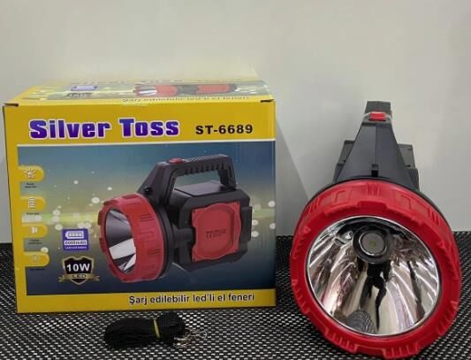 Silver Toss St-6689 10w Led Projektör Şarj Edilebilir El Feneri
