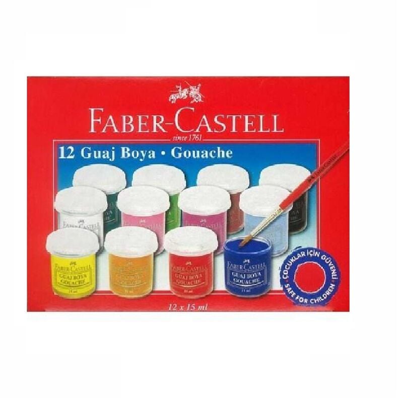 Faber Castell Guaj Boya 12 Renk 15 Ml Şişe 160401