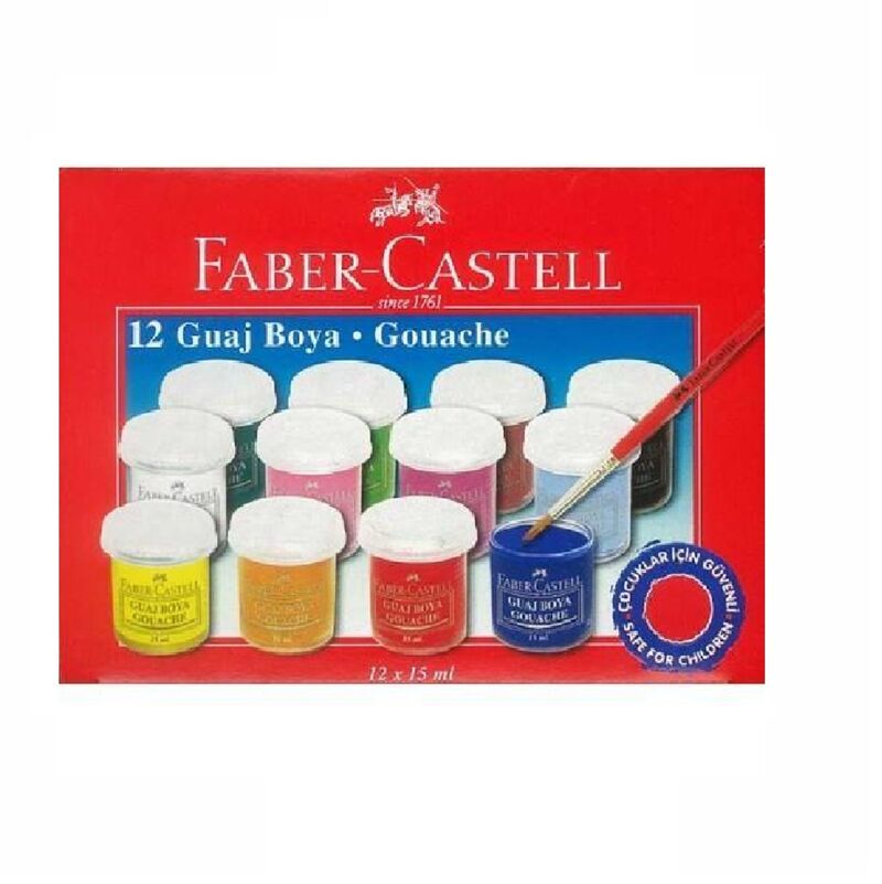 Faber Castell Guaj Boya 12 Renk 15 Ml Şişe 160401