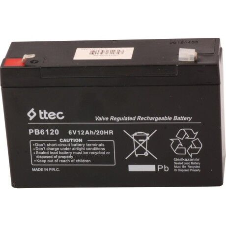 Ttec 6v 12ah Bakımsız Kuru Akü
