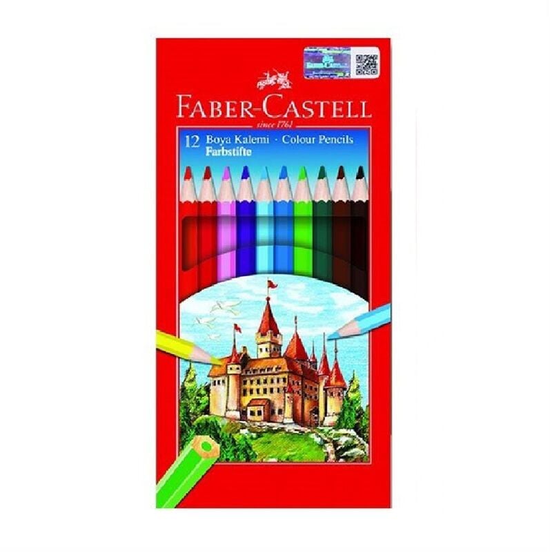 Faber Castell Kuru Boya Kalemi 12'li Karton Kutu Tam Boy 116312