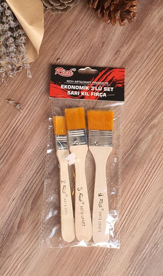 Rich Ekonomik Set Fırça 3'lü Sarı Kıl Frç-01293