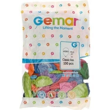 Gemar Balon Latex 10'' 14 A 100'lü Karışık Renkli 080