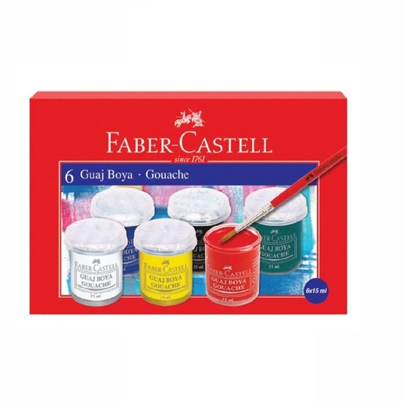 Faber Castell Guaj Boya 6 Renk 15 Ml Şişe 160400