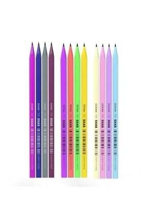 Silka Kurşun Kalem Hex Prime 12'li Mix 1061