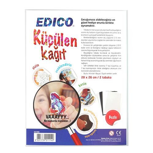 Edico Küçülen Kağıt 20x26 Cm 2'li Paket Siyah 5444002