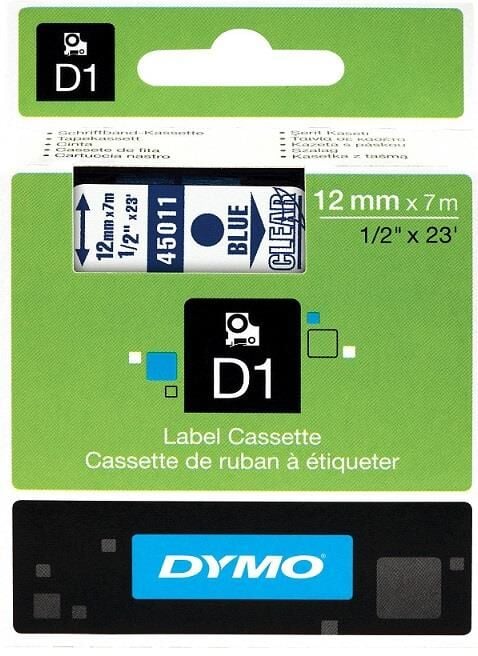 Dymo D1 Yedek Şerit 12 Mm X 7 Mt Şeffaf / Mavi (45011) Dy-0720510