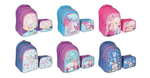 Özkara Okul Sırt Çantası 2'li Set Beslenmeli Kız Modeller 1112