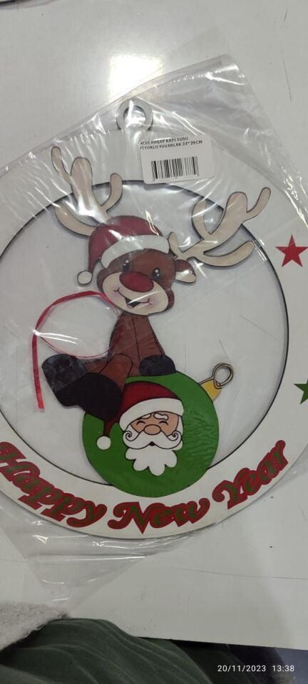 Nedi Ahşap Kapı Süsü Fiyoklu Yuvarlak 33*29 Cm