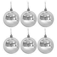 Nedi Ağaç Süsü Top 6 Cm 6 Lı Nedi-6006s Gümüş