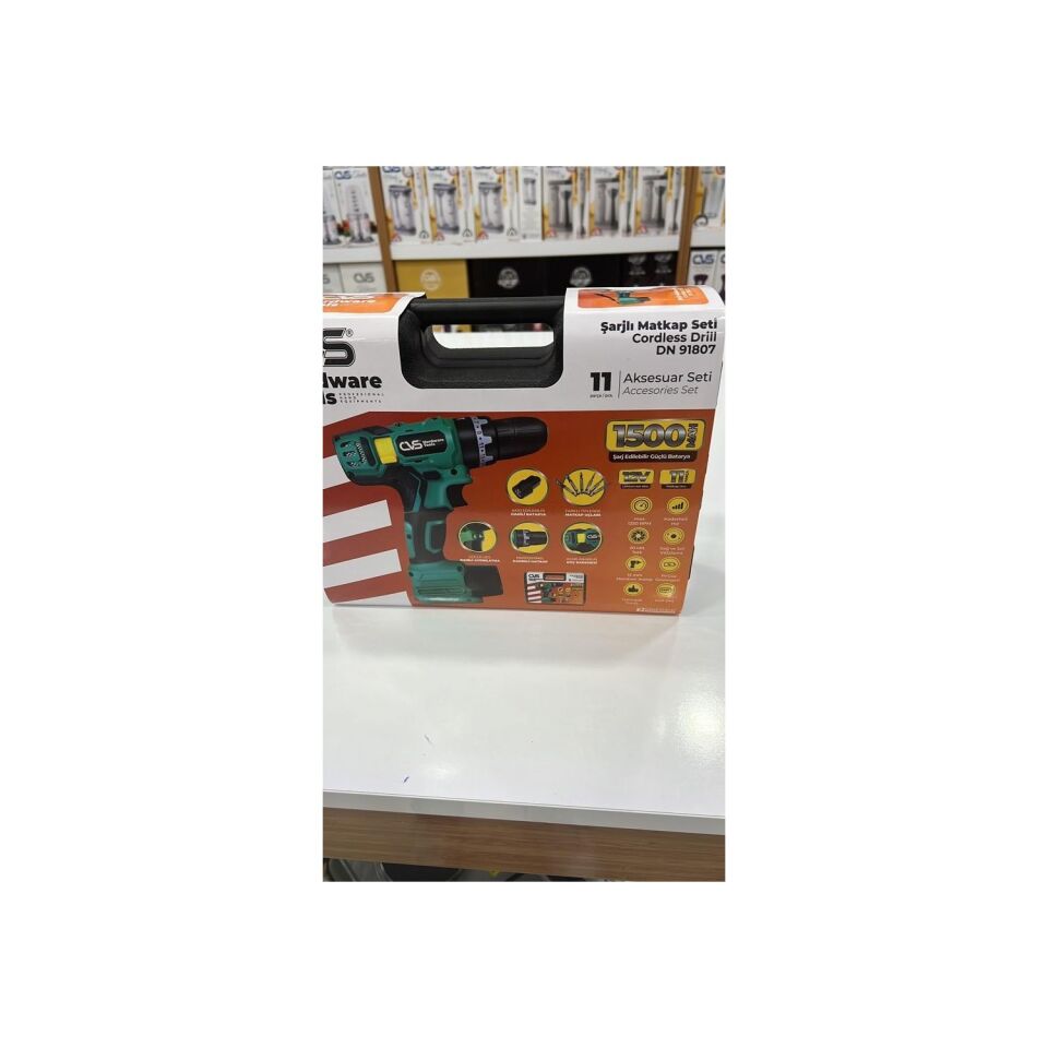 Cvs Dn 91807 12v Akülü Matkap Seti 11 Parça Aksesuar Seti 1500mah