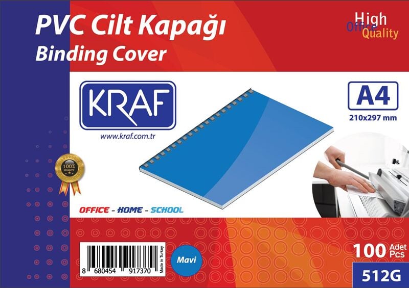 Kraf Cilt Kapağı A4 160 Mic. 100'lü Paket Mavi 512g