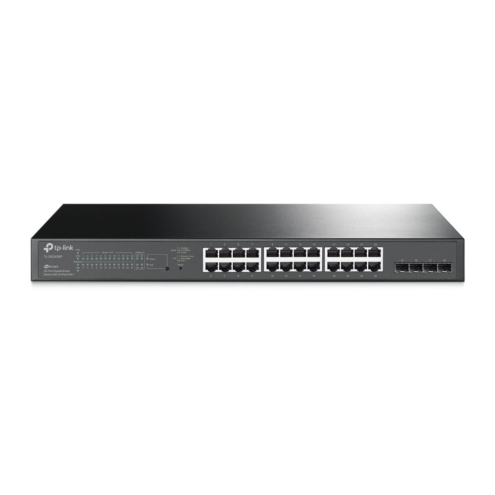 Tp-link Tl-sg2428p 24 Port 10-100-1000 Poe+ Switch 4 Port Sfp Çelik Kasa Rack Mount