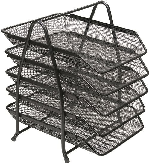 Kraf Perfore Evrak Rafı Metal 5 Katlı Siyah 420g