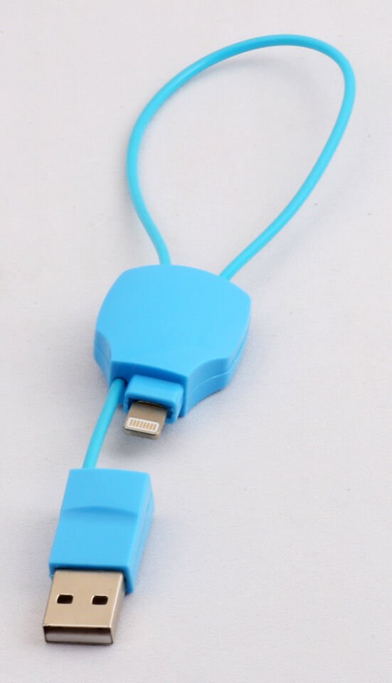 Vcom M533 İphone-micro Kablo 21,5cm Mavi Çift Uçlu