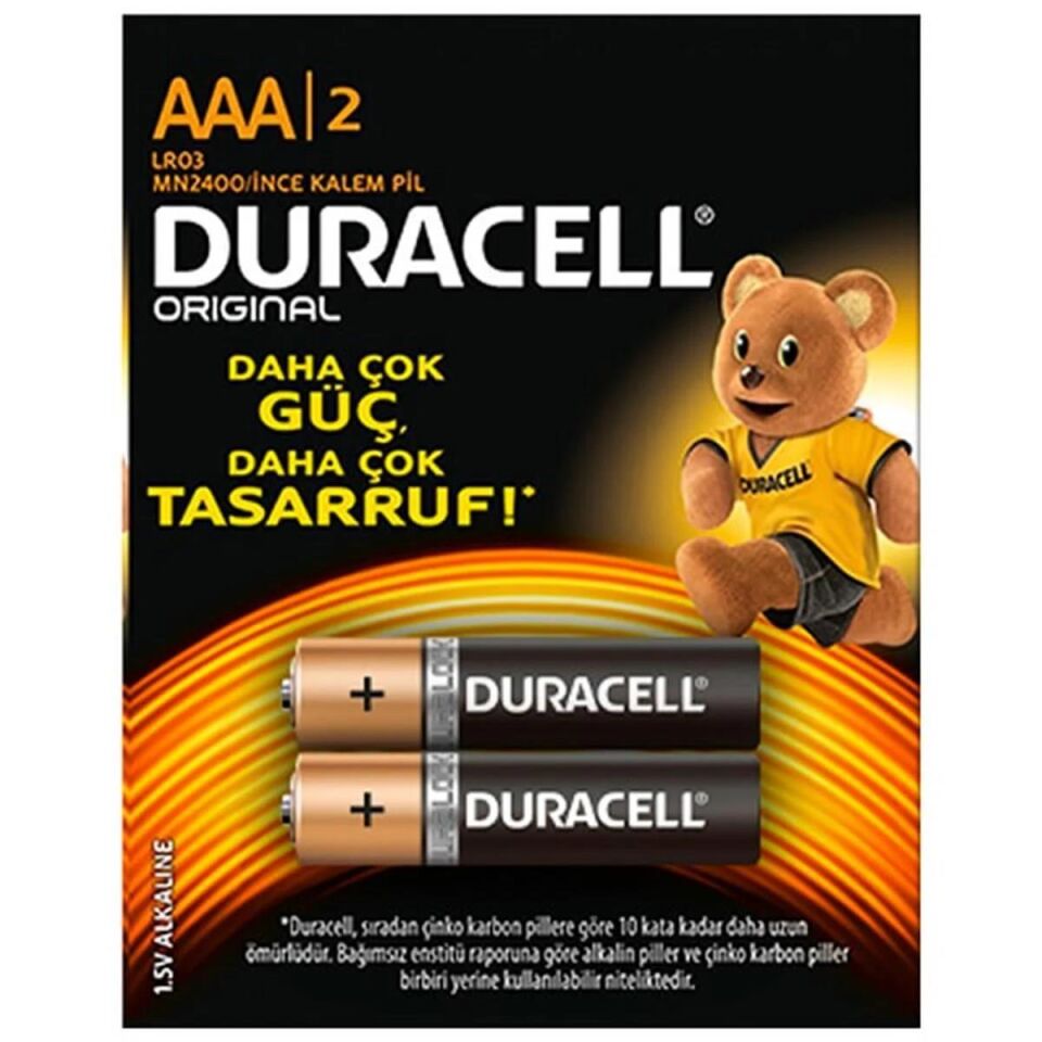 Duracell Pil Alkalin Aaa 2'li Kalem 1.5v Lr03/mn2400