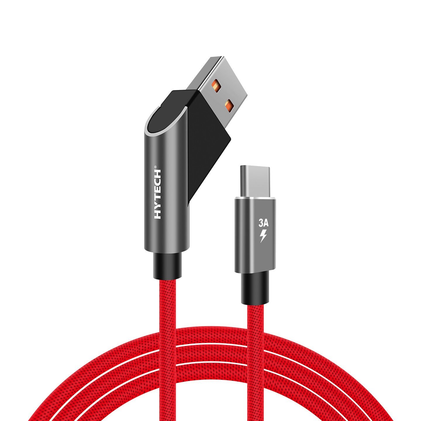 Hytech Hy-x415 3a Type-c 1m Kırmızı Data + Şarj Kablosu