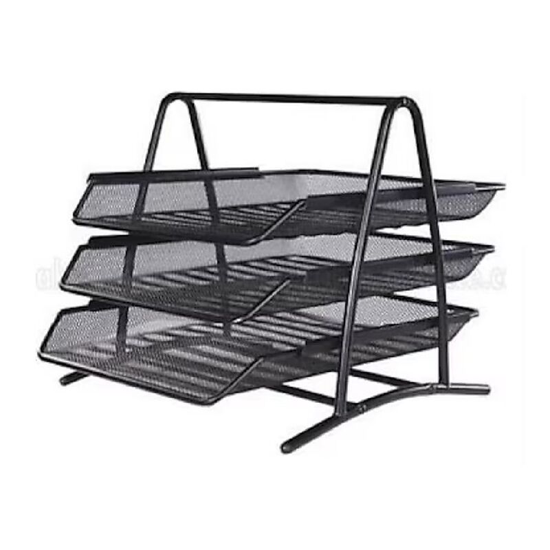 Cassa Evrak Rafı 3'lü Metal Fileli Siyah 8933