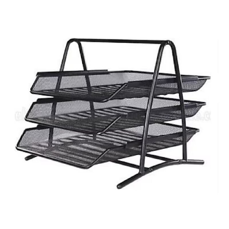 Cassa Evrak Rafı 3'lü Metal Fileli Siyah 8933