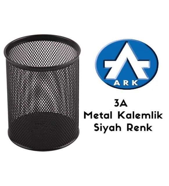 3a Kalemlik Metal Fileli Siyah 1173