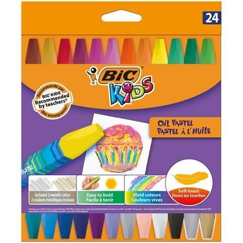 Bic Pastel Boya Kids 24'lü Karton Kutu Yağlı Köşeli 926447