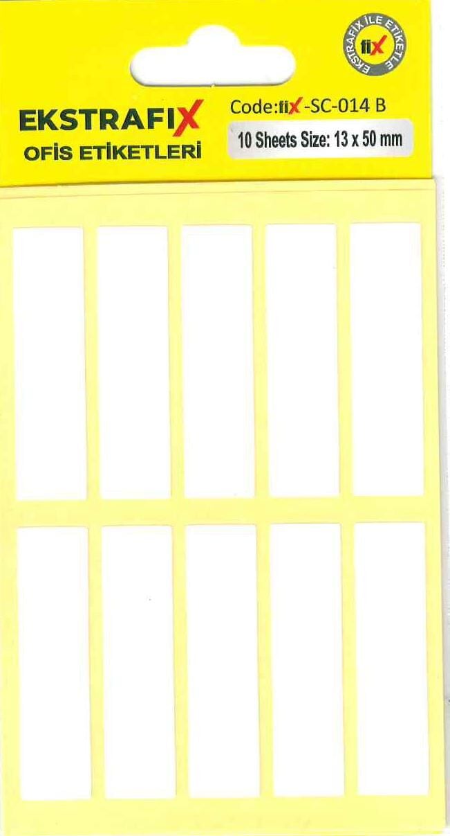 Ekstrafix Ofis Etiketi 10'lu Beyaz 13x50 Mm ( Sc-014 B )