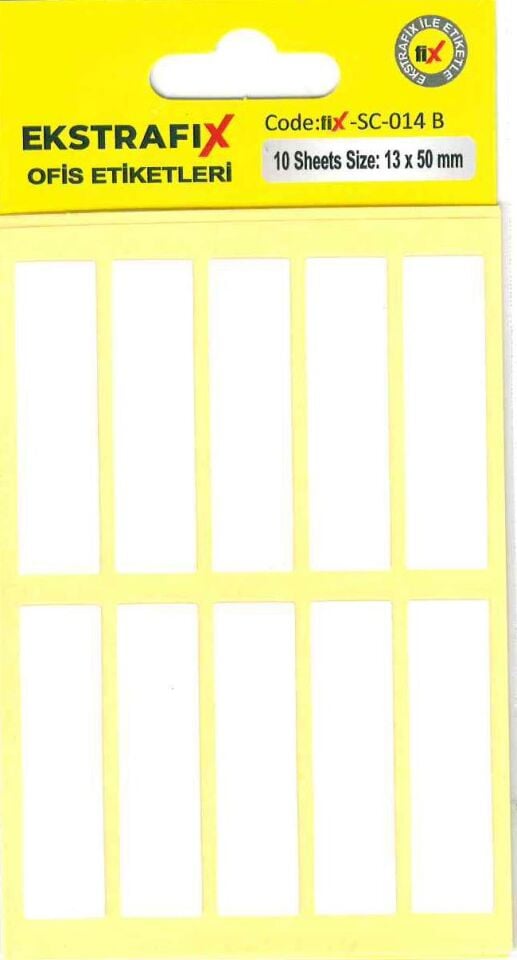 Ekstrafix Ofis Etiketi 10'lu Beyaz 13x50 Mm ( Sc-014 B )