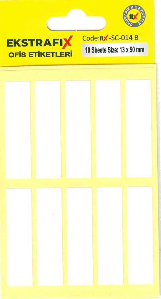 Ekstrafix Ofis Etiketi 10'lu Beyaz 13x50 Mm ( Sc-014 B )