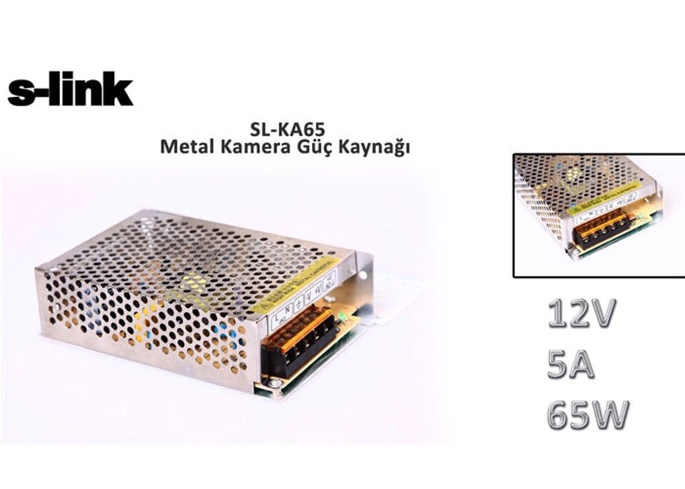 S-link Sl-ka65 12v 5a 65w Metal Kamera Güç Kaynağı
