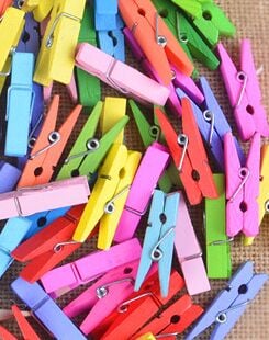 Kraf Kıds Ahşap Mandal Renkli Büyük 25'li Kk166