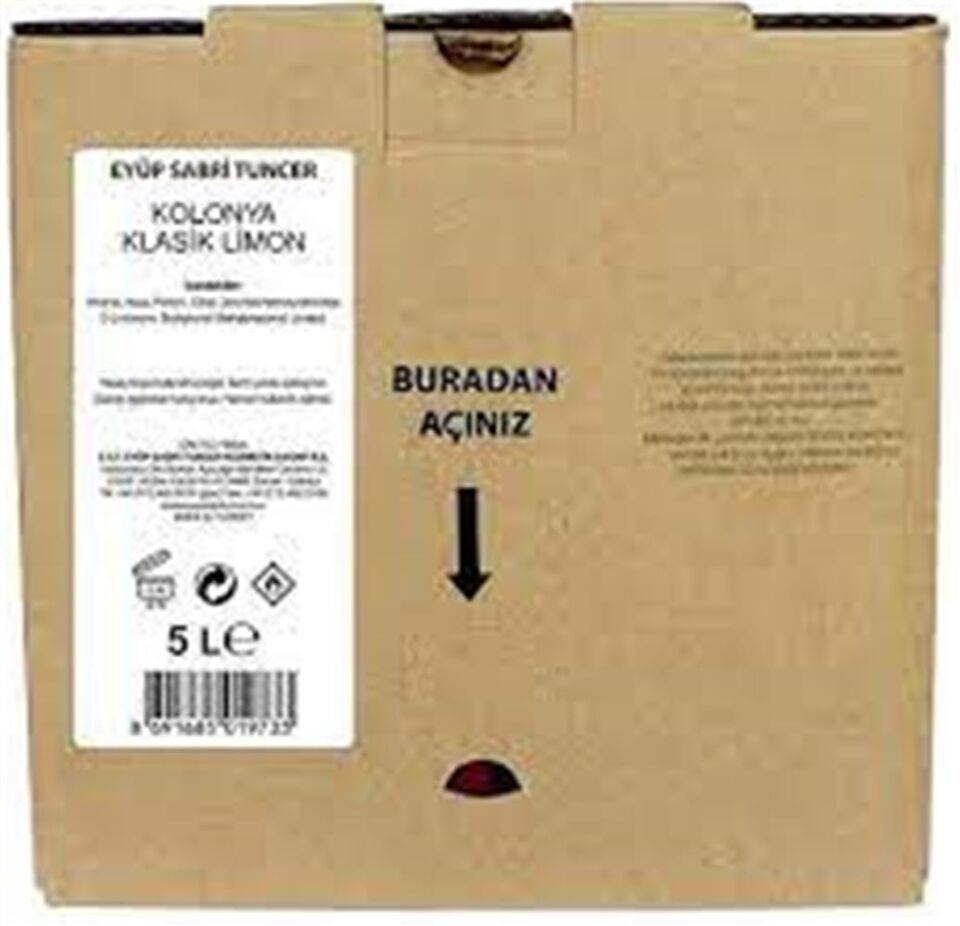 Eyüp Sabri Tuncer Limon Kolonyası 5lt Bag In Box Endüstriyel