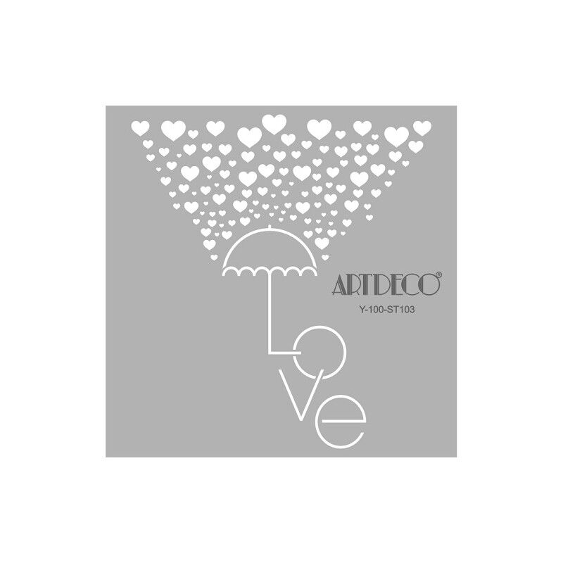 Artdeco Stencil 30x30cm Aşk Şemsiyesi 103 Lv-y-100-st103