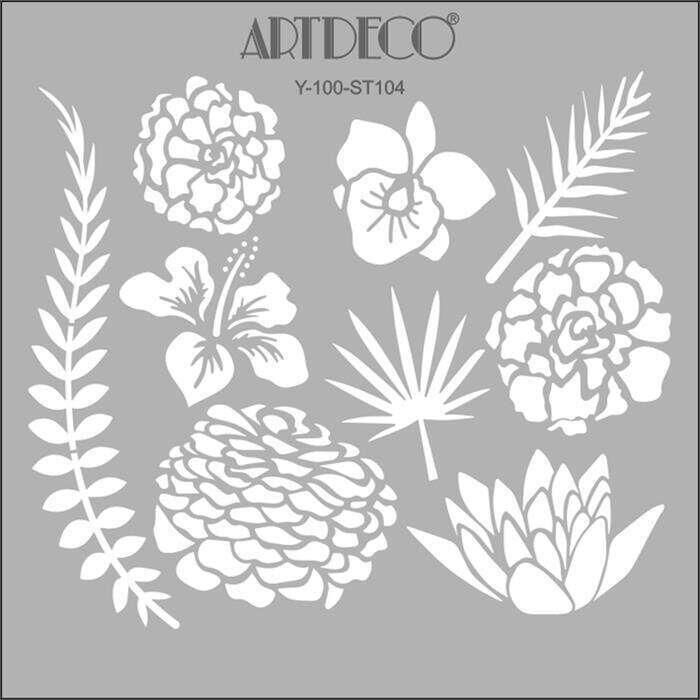 Artdeco Stencil 30x30cm Botanik 104 Lv-y-100-st104