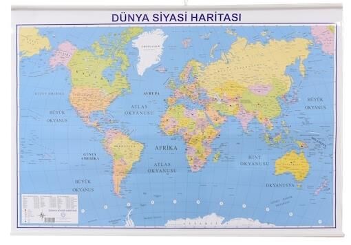İnter Harita Dünya Siyasi-fiziki Askılı Int-819