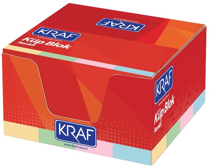 Kraf Küp Blok Renkli 8x8 Cm 117g