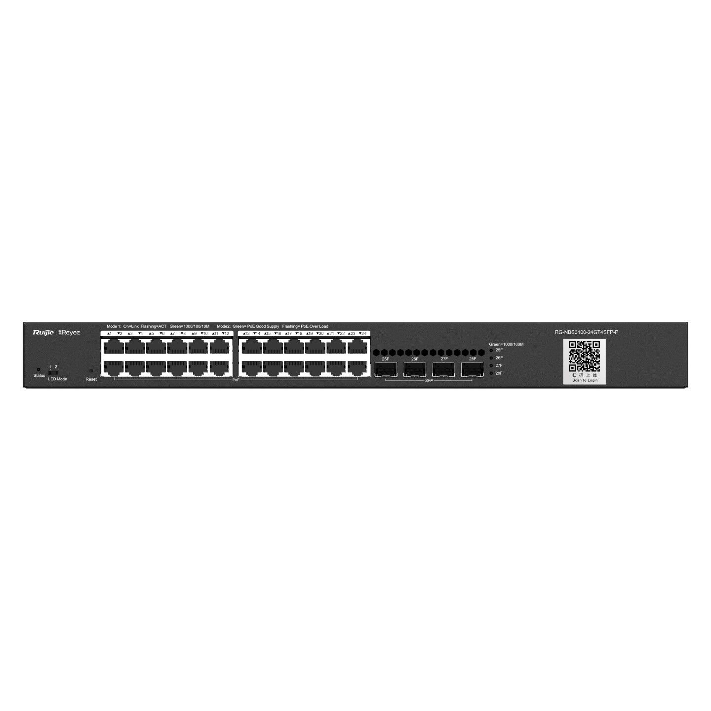 Ruijie-reyee Rg-nbs3100-24gt4sfp 24 Port 10-100-1000 Mbps + 4 Port Sfp L2 Yönetilebilir Switch