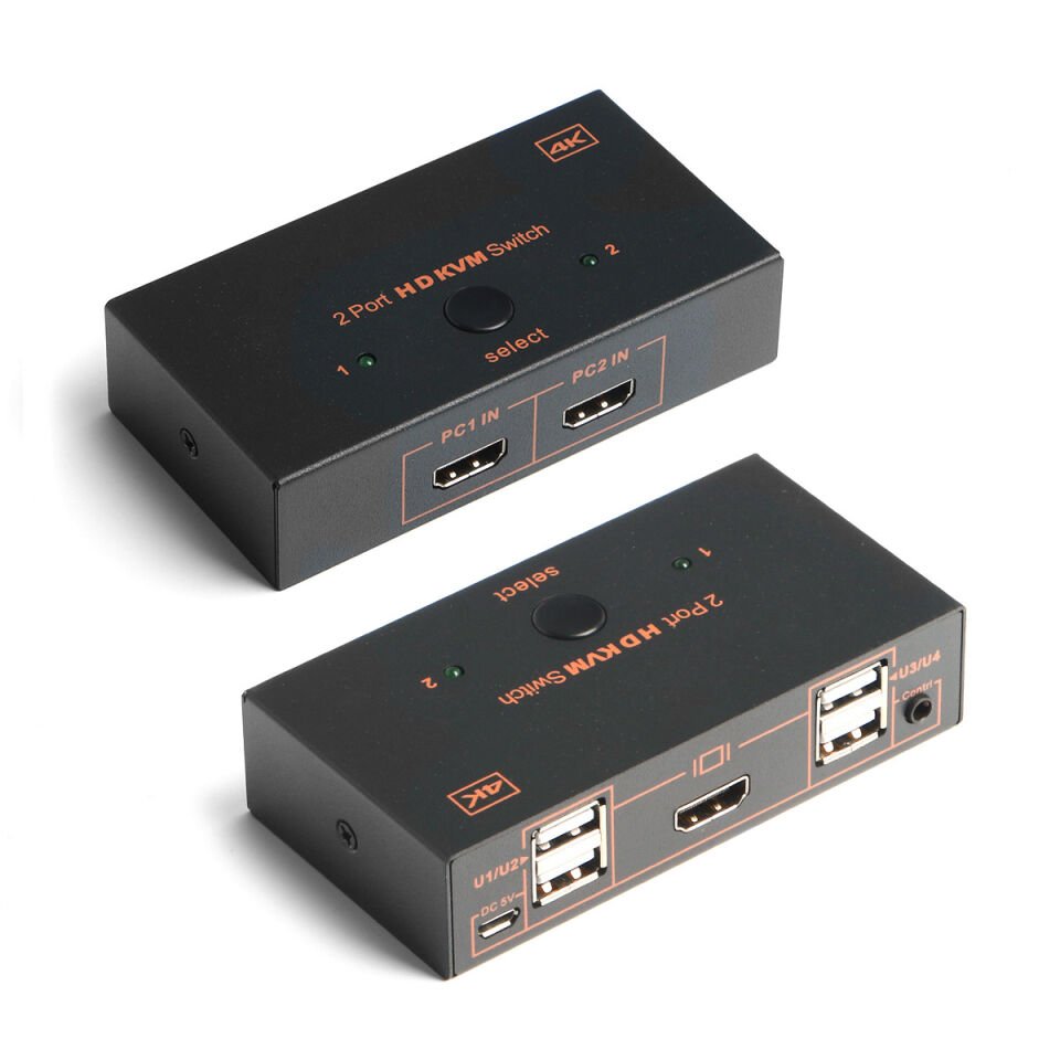Dark Dk-ac-kvmhd01 2x Hdmi 4x Usb Kvm Switch 4k-30 Hz