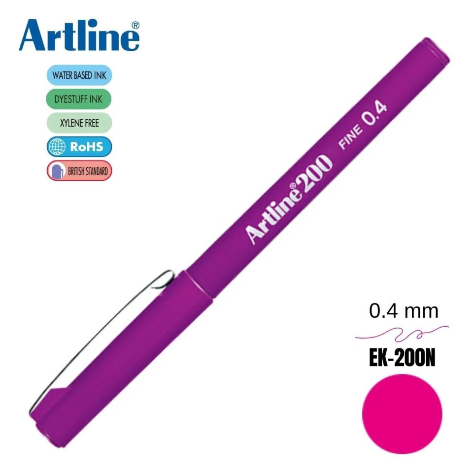 Artline Ek-200n Fine Keçe Uçlu Yazı Kalemi 0,4mm Magenta