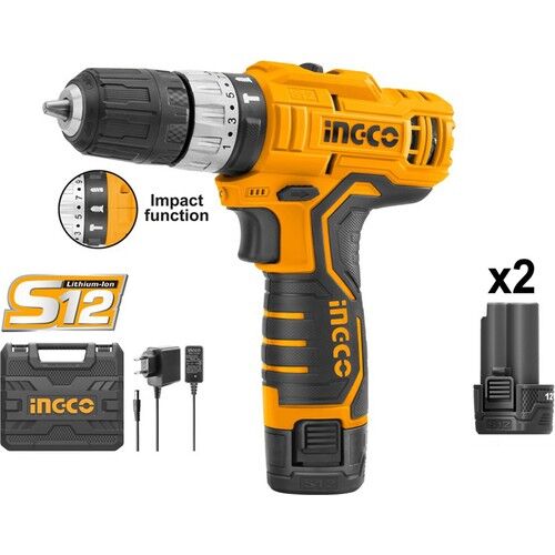 Ingco Cdli1232e Li-ion Akülü Darbeli Matkap 10 Mm 12v 1.5ah 1232e