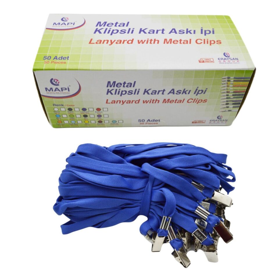 Mapi Klipsli Polyester Dokuma Askı İpi Mavi 9102654