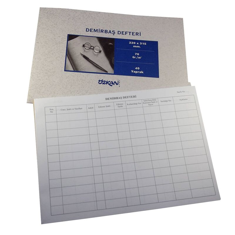 Özkan Demirbaş Eşya Defteri 40 Yaprak G0514