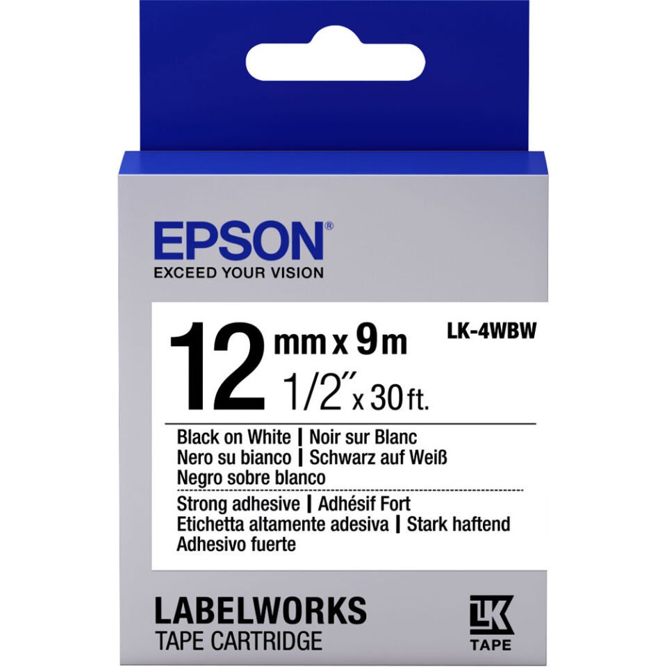 Epson Lk-4ybvn Siyah Üzeri Sarı 12mm 7metre Etiket
