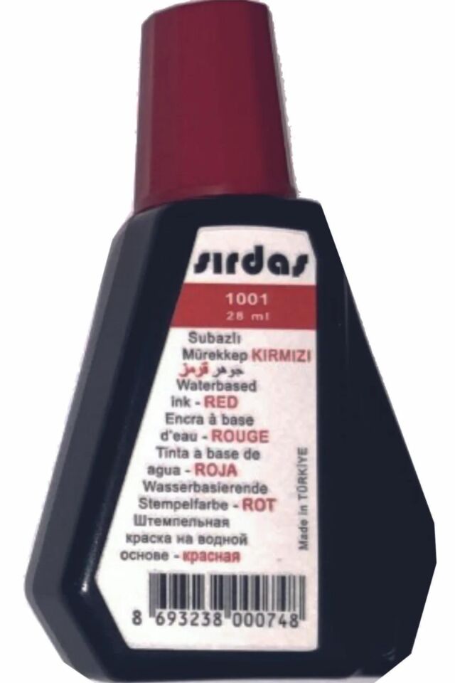 Sırdaş Istampa Mürekkebi 28 Ml Kırmızı 1001