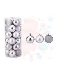 Nedi Ağaç Süsü Top 6 Cm 24'lü Gümüş 6024s