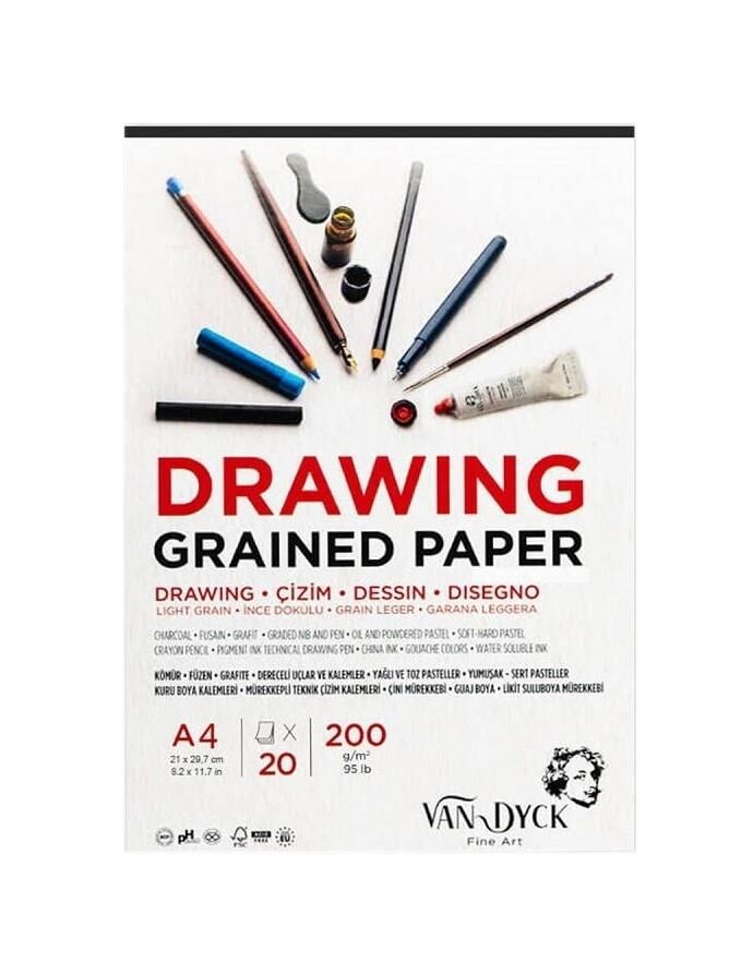Van Dyck Çizim Blok Defteri A4 200gr 20yp Üst. Sp.20014